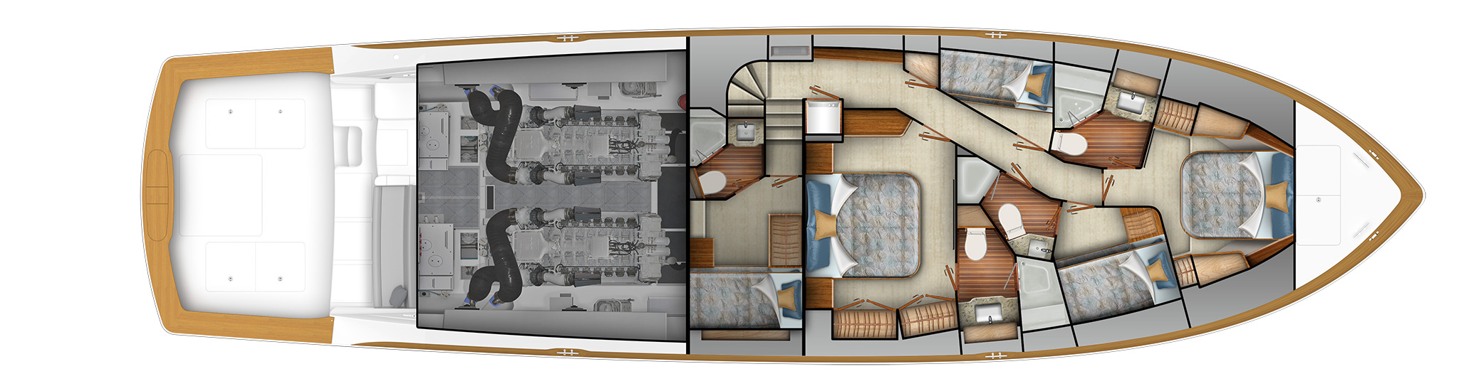 Five Stateroom Queen Layout